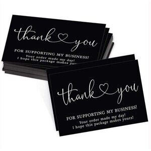 50 Seller Thank You Cards Black or Pink NEW